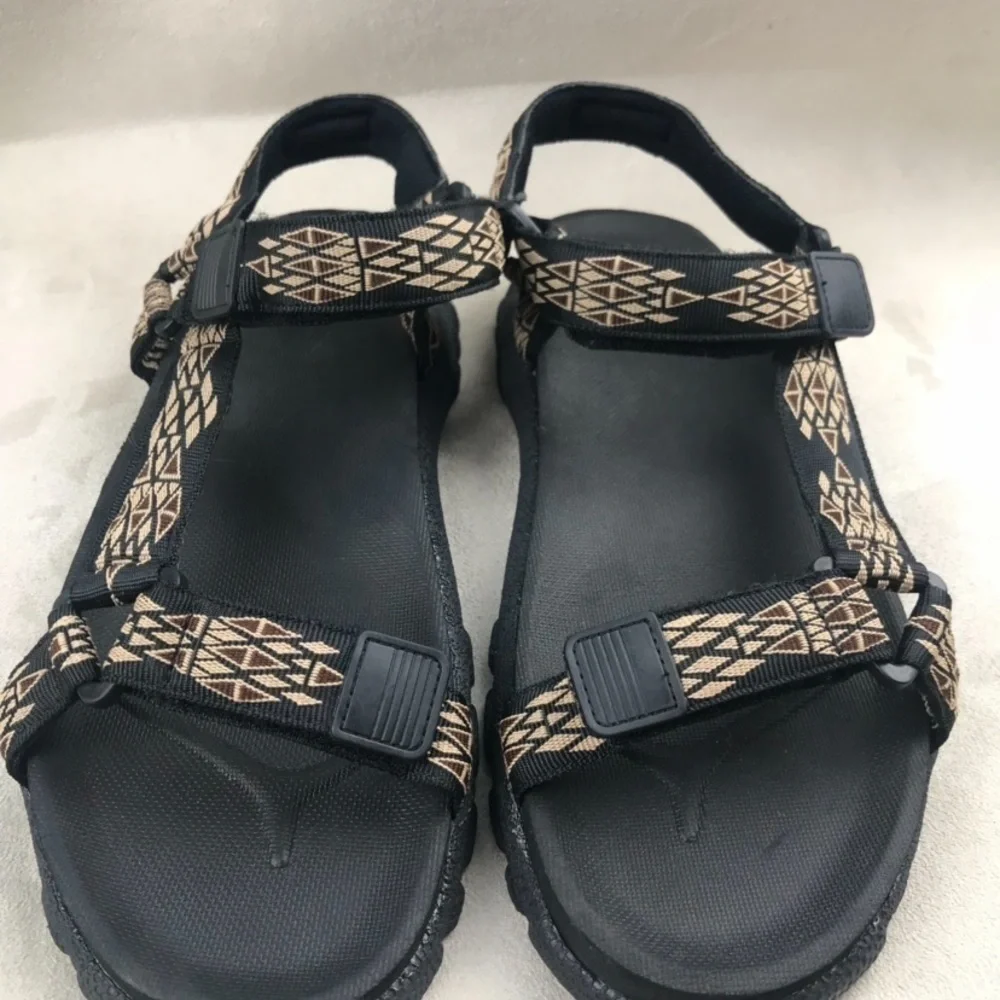 𝅺EDDIE Bauer Sport Hike Sandals Blk/Tan Sz12
